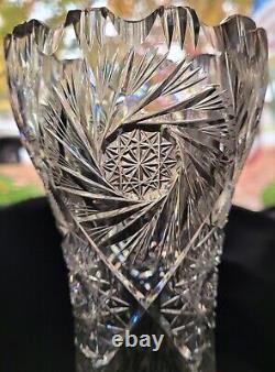 Beautiful American Brilliant 10 Cut Glass Vase