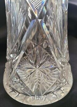 Beautiful American Brilliant 10 Cut Glass Vase