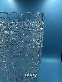 Beautiful Hand Cut Crystal Large Vase