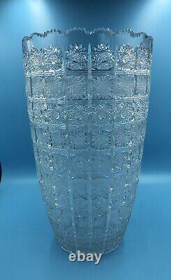 Beautiful Hand Cut Crystal Large Vase