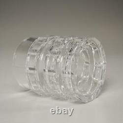 Bengt Edenfalk Favao 3 Crystal Art Glass Geometric Cut Vase For Skruf, 7.25