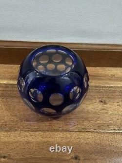 Blue Cut Glass Vase WMF