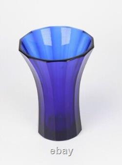 Blue Cut-Glass Vase by Josef Hoffmann