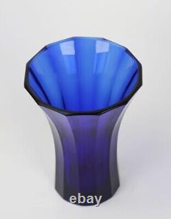 Blue Cut-Glass Vase by Josef Hoffmann