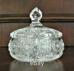 Bohemia Czech Vintage Crystal Box, 5 Wide, hand cut, Queen Lace