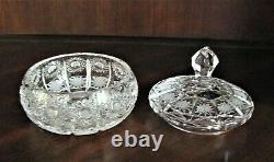 Bohemia Czech Vintage Crystal Box, 5 Wide, hand cut, Queen Lace