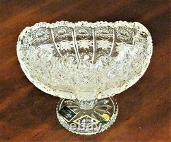 Bohemia Czech Vintage Crystal Oval Bowl 6 wide, hand cut, Queen lace