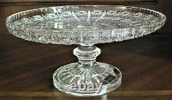 Bohemia Czech Vintage Crystal Pedestal Plate, 11 Wide, hand cut, Queen Lace