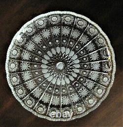 Bohemia Czech Vintage Crystal Plate, 11 Wide, hand cut, Queen Lace