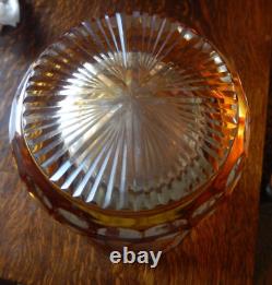 Bohemian Antique 10.5 Cut and Engraved Crystal/Glass Vase