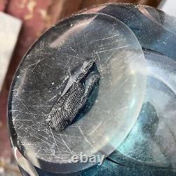 Bohemian Cut Coin Dot Art Glass Vase Hand Blown Globe Bowl 8 Pounds 7.5x7