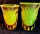 Bohemian Czech Art Cut Glass Tulip Vases 2 (circa 1910)