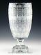 Bohemian Czech Art Glass Cut Crystal Queen Lace 13.5 Large Pedestal Flower Vase