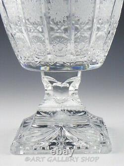 Bohemian Czech Art Glass Cut Crystal QUEEN LACE 13.5 LARGE PEDESTAL FLOWER VASE
