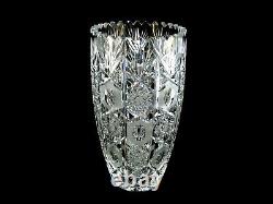 Bohemian Czech Crystal Cut Glass Queens Lace Large 10 Vase