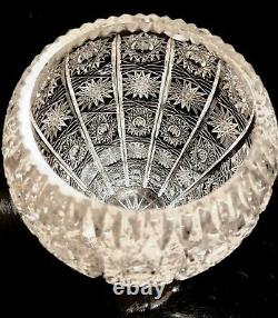 Bohemian Czech Hand Cut Glass Crystal QUEEN LACE Vase 8 x 6 inches