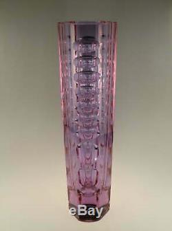 Bohemian Czech Moser Alexandrite Cut Glass Vase by Adolf Matura RARE