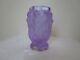 Bohemian Czech Nude Frosted Crystal Vase Hand Cut 2 Labels Changes Color Mint