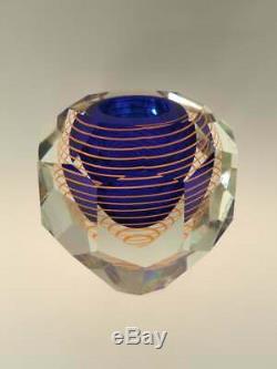 Bohemian Czech Skrdlovice Art Cut Glass Vase by Stanislav Libensky VERY RARE