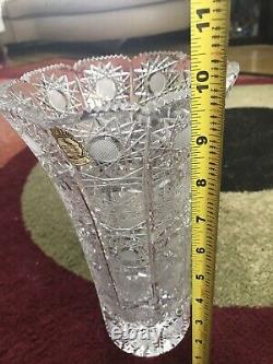 Bohemian Hand Cut Czech Crystal Vase 10. Queen Lace