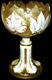 Bohemian Moser Chalice White Overlay Cut Rim Hp Enamel All Over Gold Centerpiece