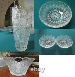 Bohemian Queen Lace Czech Crystal Hand Cut Bowl Vase Pick 1