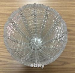 Brilliant Cut Crystal 10 1/4 Inch Vase Hobstar Exceptional And Mint