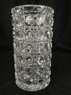 Brilliant Cut Crystal Cylinder Vase
