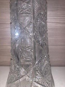Brilliant antique American brilliant cut glass vase