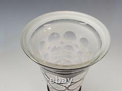 C1920s Bohemian Oertel Haida Amethyst Cased Cut Polished Art Glass Vase