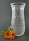 Celery Vase Antique Acid Etched 8 Tall Frosted & Cut Flint Glass 19th C