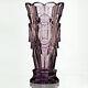 C. 1950s Moser Sculptural Moulded & Cut Crystal Lilac Vase, Zadikow Or Eschler