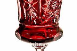 Caesar Crystal Bohemiae Vase Ruby Ingrid Bohemian Czech Glass Lead Cut New