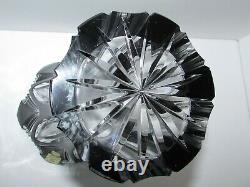 Caesar Crystal Czech Black Cut to Clear Crystal Vase 948