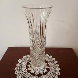 Cartier Cut Crystal Cylindrical Vase with SWIRL Design 12