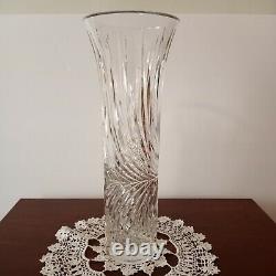 Cartier Cut Crystal Cylindrical Vase with SWIRL Design 12
