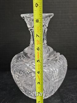 Circa 1900 American Brilliant Cut Colony Crystal Carafe Vase Wine Decanter