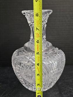 Circa 1900 American Brilliant Cut Colony Crystal Carafe Vase Wine Decanter