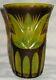 Circa 1910 Bohemian Czech Art Cut Glass Vase Brown Or Burgundy Cut To Yellow