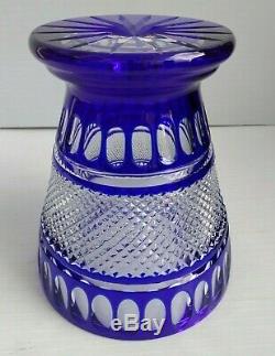 Cobalt Blue Cut To Crystal Vase Wine Cooler Heavy Crystal Legends Godinger