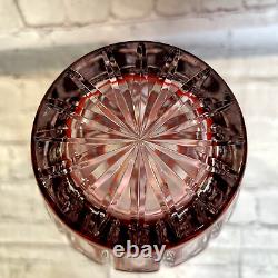 Cranberry Red Cut To Crystal Vase 11 3/4 T X 7 1/2 W Czech Bohemian See Video