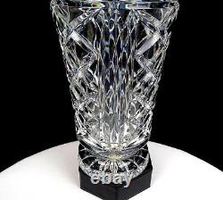 Crystal Clear Industries Crystal Vintage Cut Glass Diamond Scroll 9 Vase