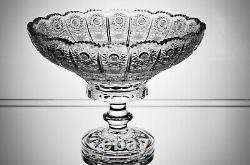 Crystal Glass Footed Bowl Vase 10 Hand Cut Centerpiece Czech Bohemian Crystal