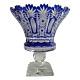 Cup To Clear Cobalt Blue Pedestal Vase Bohemian Footed Crystal Centerpiece