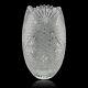 Cut Crystal Vase 11.5 Artist Signed Fans Buttons Daisies Made In Turkey Ev501