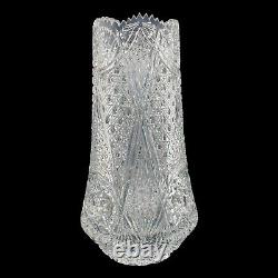 Cut Crystal Vase Artist Signed Large Brilliant Glass Bulb Vase BV100