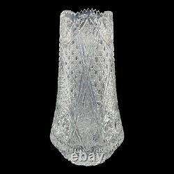 Cut Crystal Vase Artist Signed Large Brilliant Glass Bulb Vase BV100