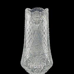 Cut Crystal Vase Artist Signed Large Brilliant Glass Bulb Vase BV100