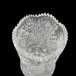 Cut Crystal Vase Artist Signed Large Brilliant Glass Bulb Vase BV100