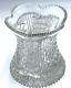 Cut Glass Crystal Vase Hourglass Sharp! Sawtooth Pinwheel Signed Yasemin Turkey